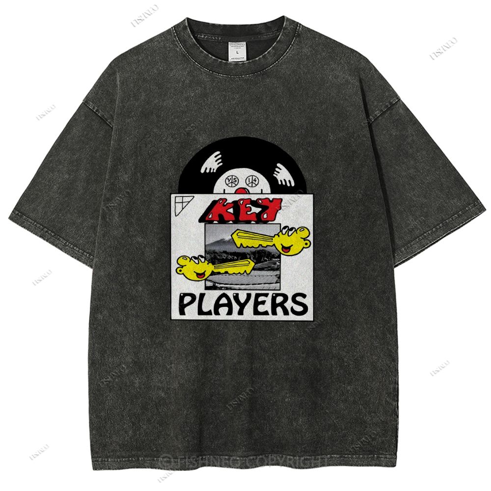 Unisex Vintage Disk Printed Washed Tee