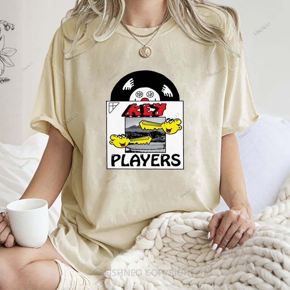 Unisex Vintage Disk Printed Washed Tee