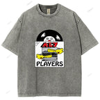 Unisex Vintage Disk Printed Washed Tee