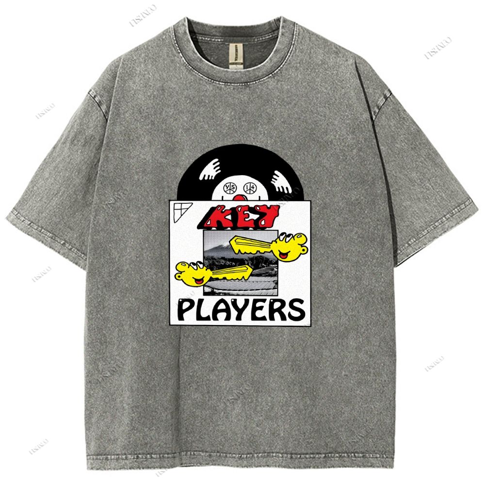 Unisex Vintage Disk Printed Washed Tee