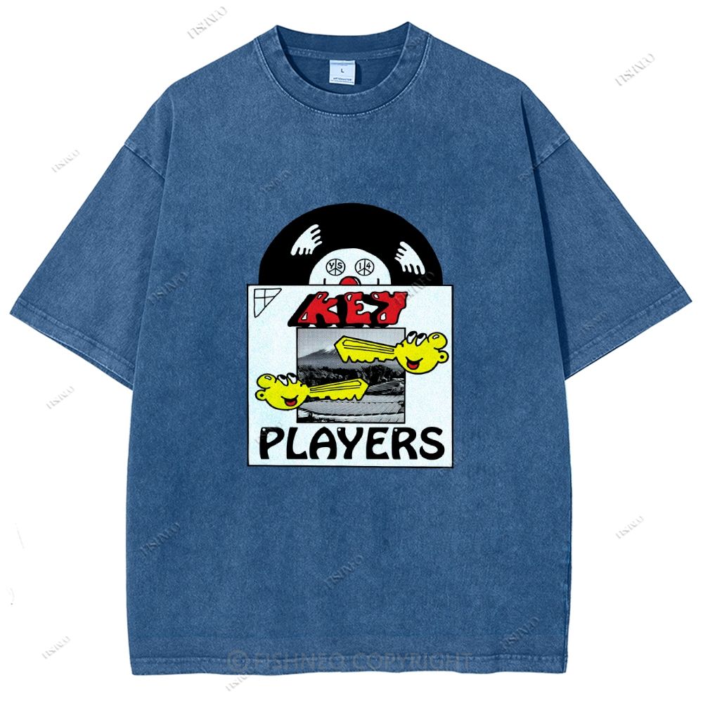 Unisex Vintage Disk Printed Washed Tee