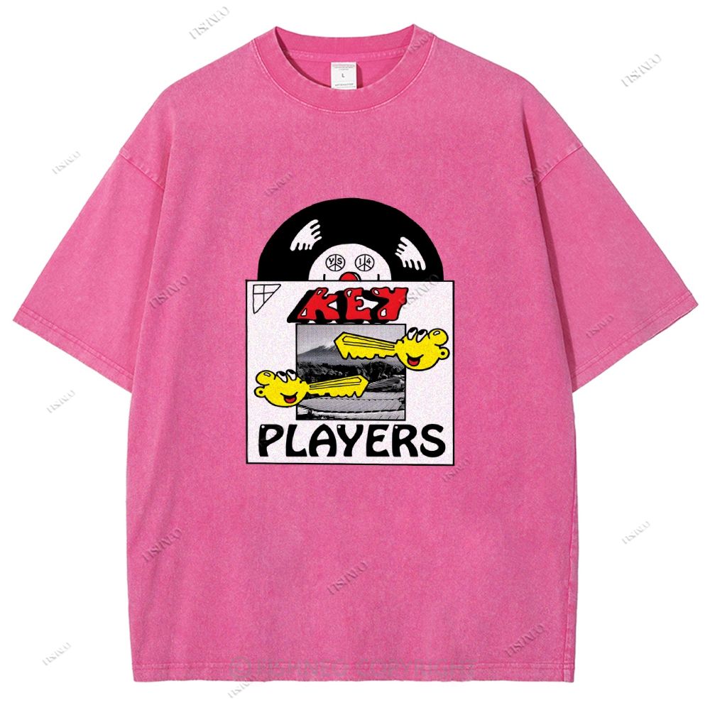 Unisex Vintage Disk Printed Washed Tee