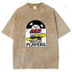 Unisex Vintage Disk Printed Washed Tee