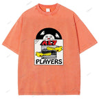 Unisex Vintage Disk Printed Washed Tee