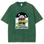 Unisex Vintage Disk Printed Washed Tee