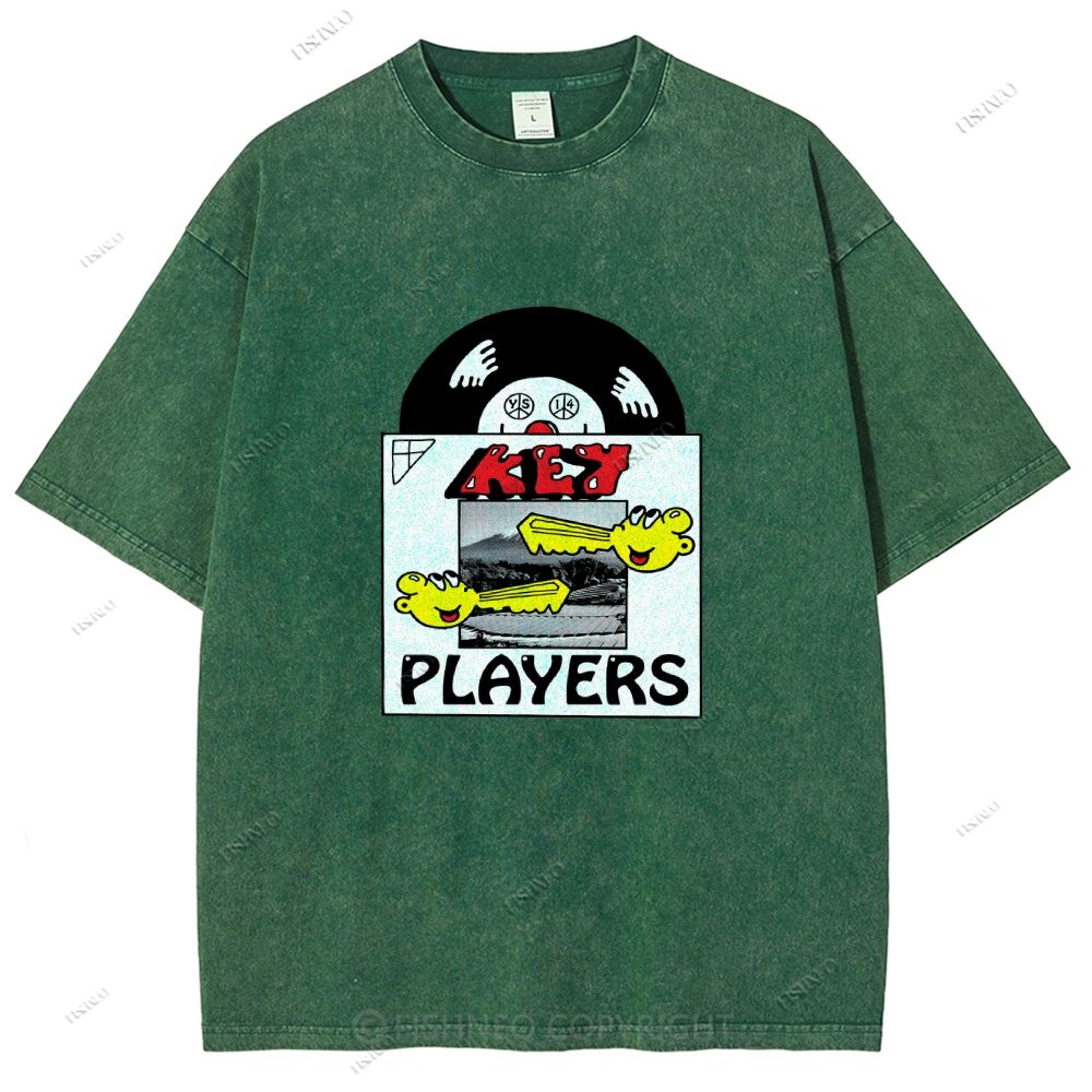 Unisex Vintage Disk Printed Washed Tee