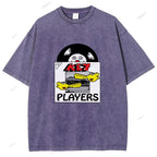 Unisex Vintage Disk Printed Washed Tee