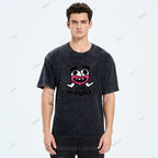 Unisex Funny Graffiti Printed Washed Tee