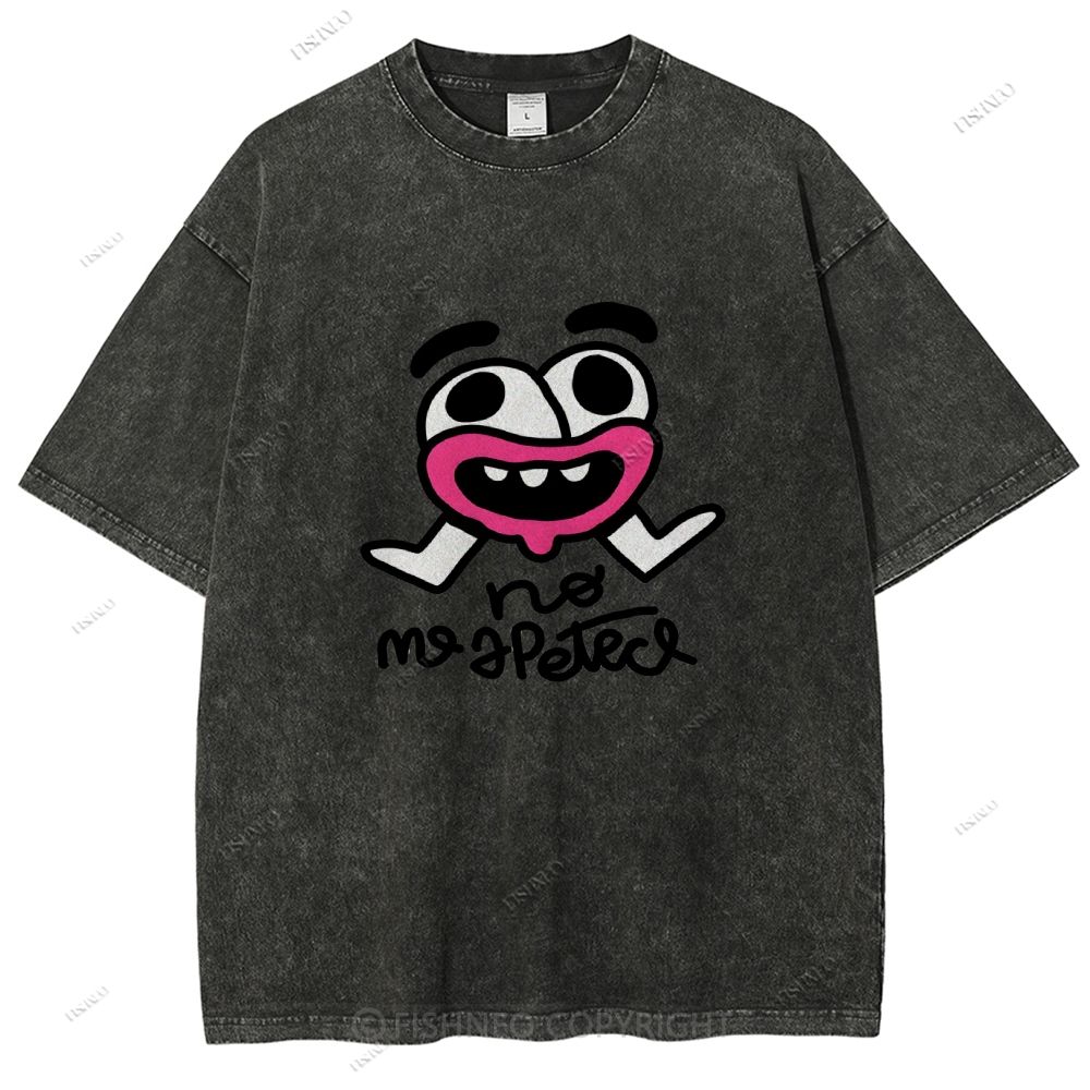 Unisex Funny Graffiti Printed Washed Tee