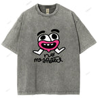 Unisex Funny Graffiti Printed Washed Tee