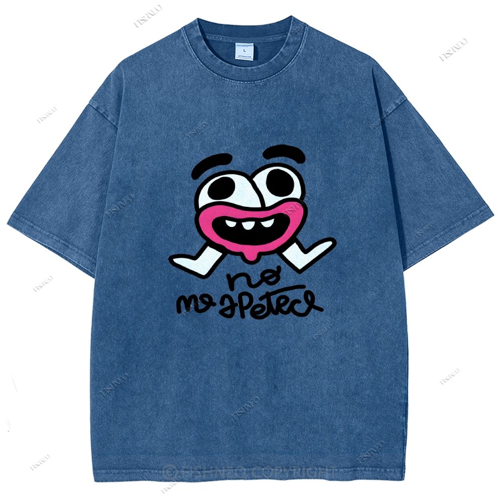 Unisex Funny Graffiti Printed Washed Tee