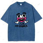 Unisex Funny Graffiti Printed Washed Tee
