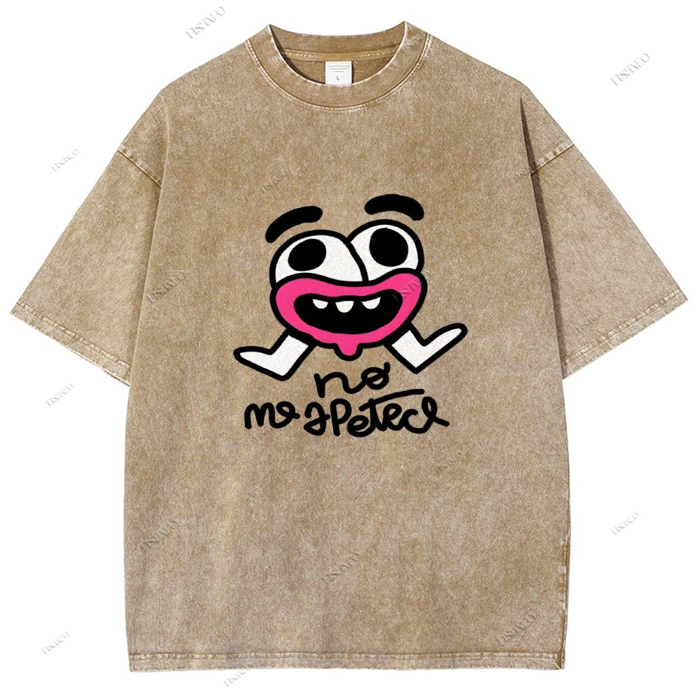Unisex Funny Graffiti Printed Washed Tee