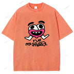 Unisex Funny Graffiti Printed Washed Tee