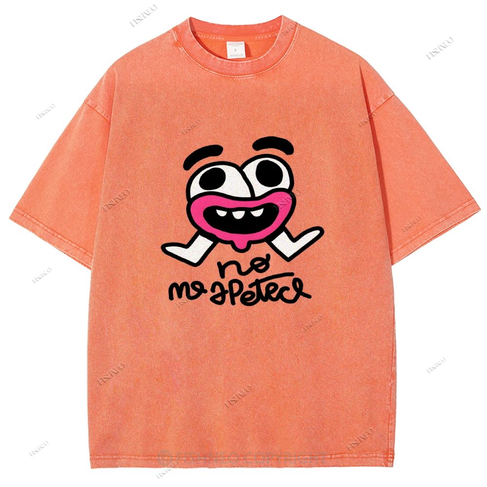 Unisex Funny Graffiti Printed Washed Tee