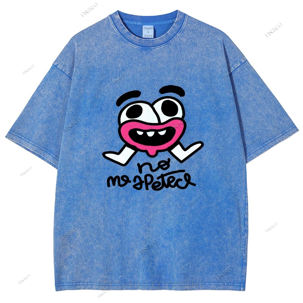 Unisex Funny Graffiti Printed Washed Tee