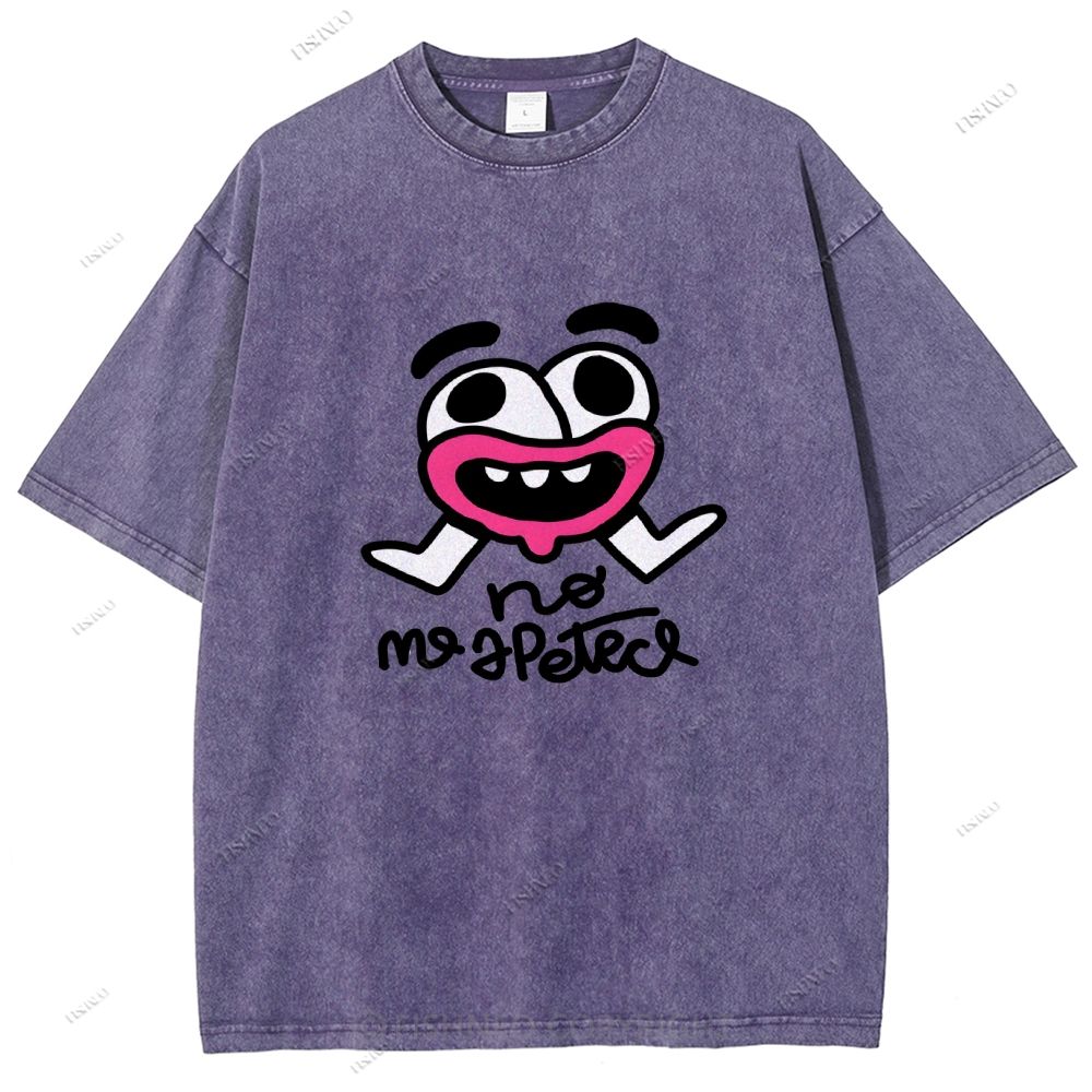 Unisex Funny Graffiti Printed Washed Tee