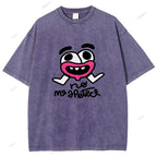Unisex Funny Graffiti Printed Washed Tee