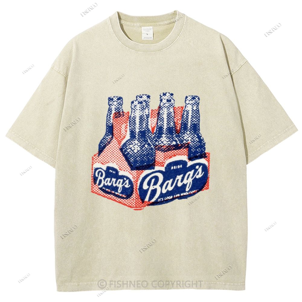 Unisex Vintage Beer Printed Washed Tee