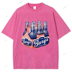 Unisex Vintage Beer Printed Washed Tee