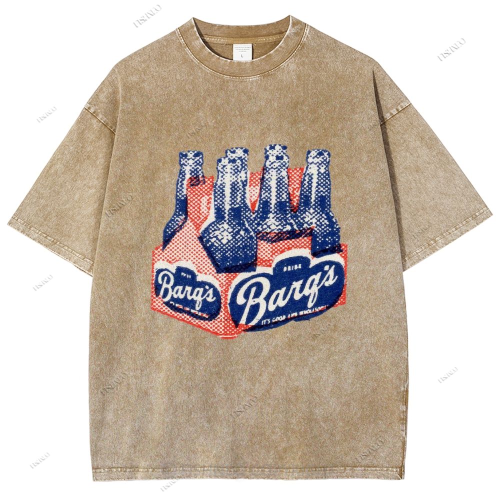 Unisex Vintage Beer Printed Washed Tee