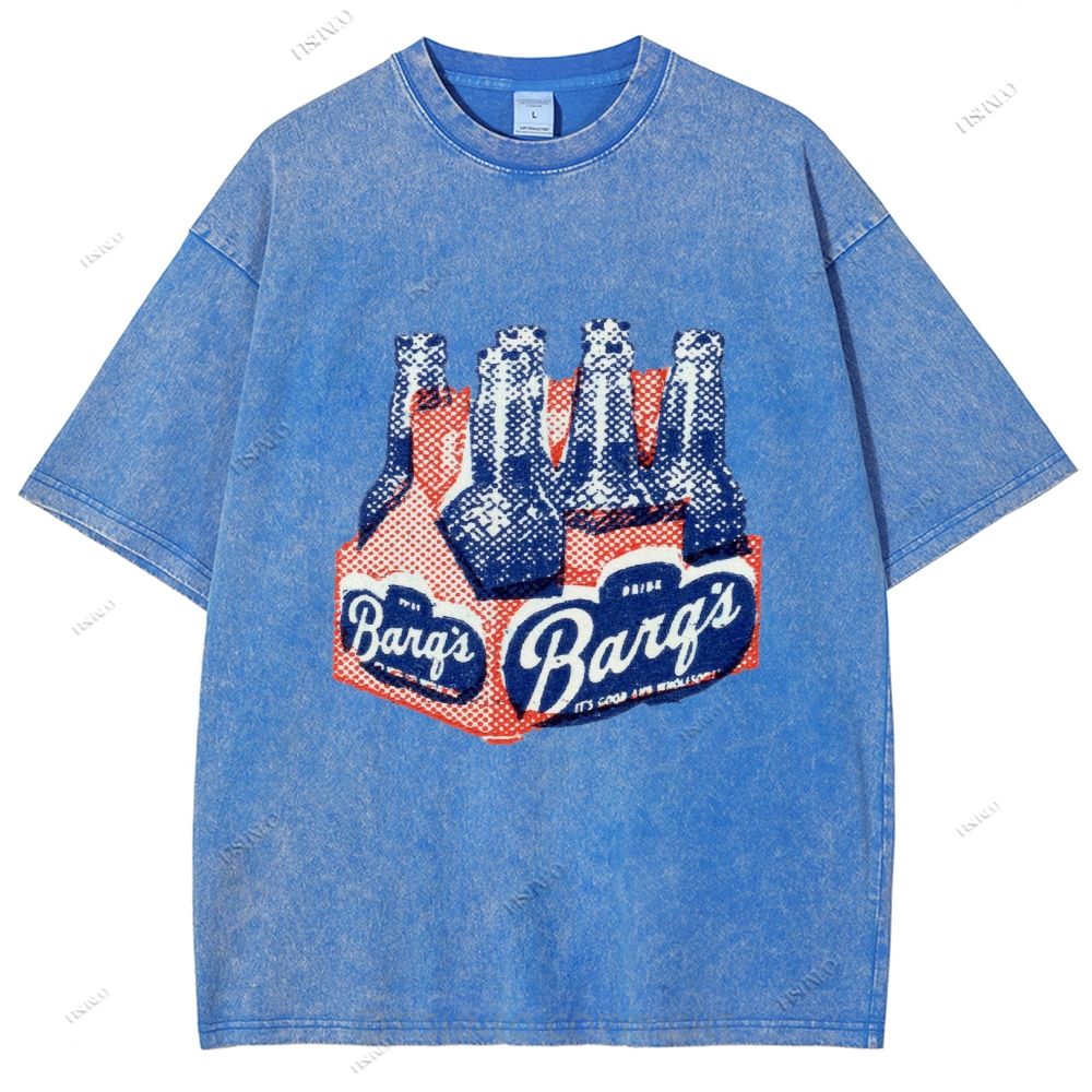 Unisex Vintage Beer Printed Washed Tee