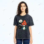 Unisex Vintage Graffiti Printed Washed Tee