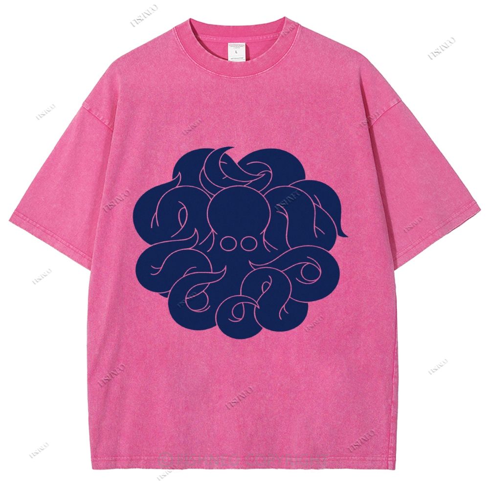 Unisex Octopus Printed Washed Tee