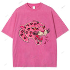 Unisex Leopard Printed Washed Tee