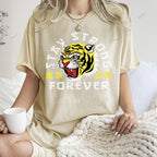 Unisex Japanese Tiger Printed Washed Tee