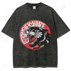 Unisex Vintage Leopard Printed Washed Tee