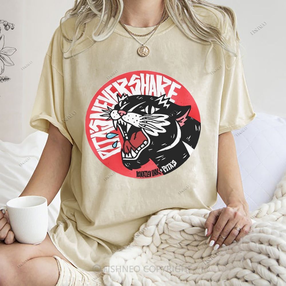Unisex Vintage Leopard Printed Washed Tee
