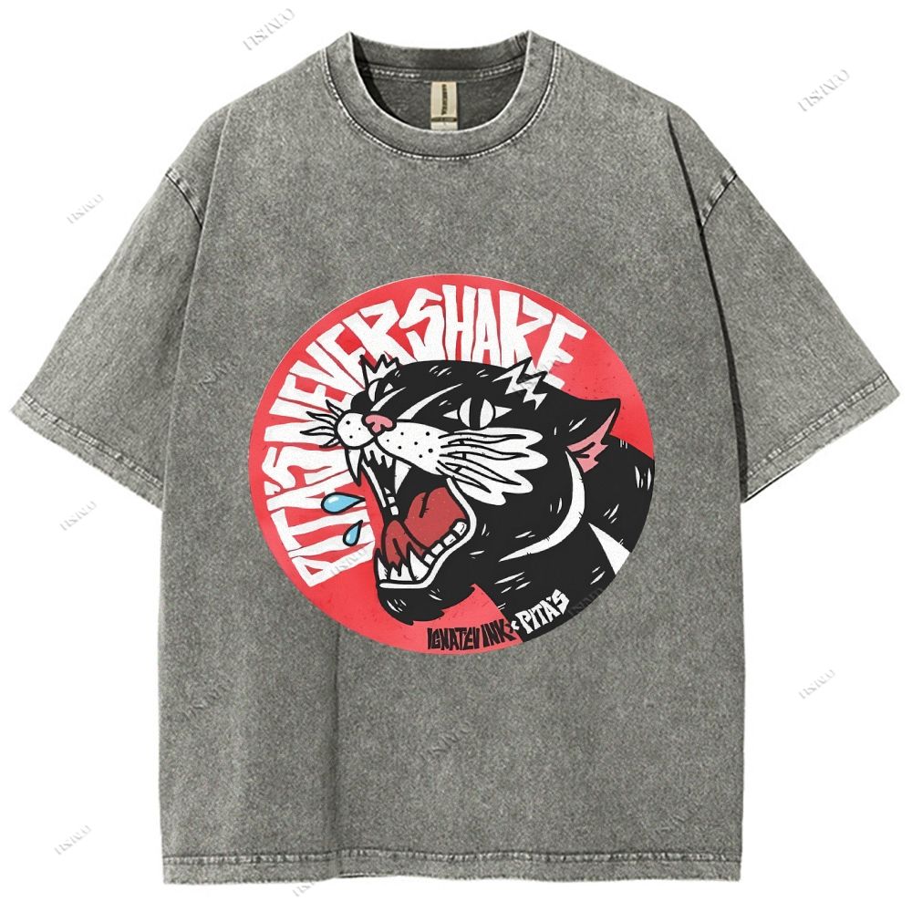 Unisex Vintage Leopard Printed Washed Tee