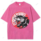 Unisex Vintage Leopard Printed Washed Tee