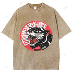 Unisex Vintage Leopard Printed Washed Tee