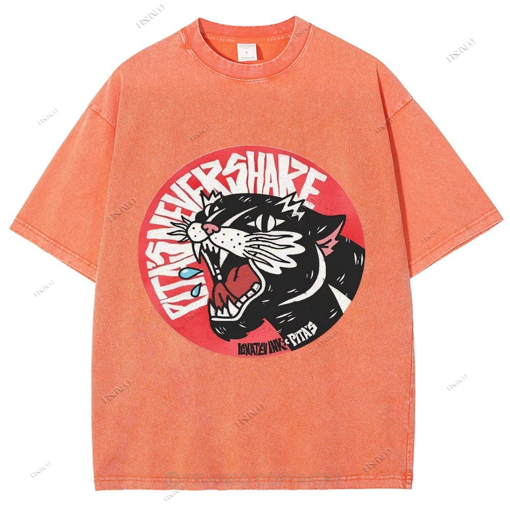 Unisex Vintage Leopard Printed Washed Tee