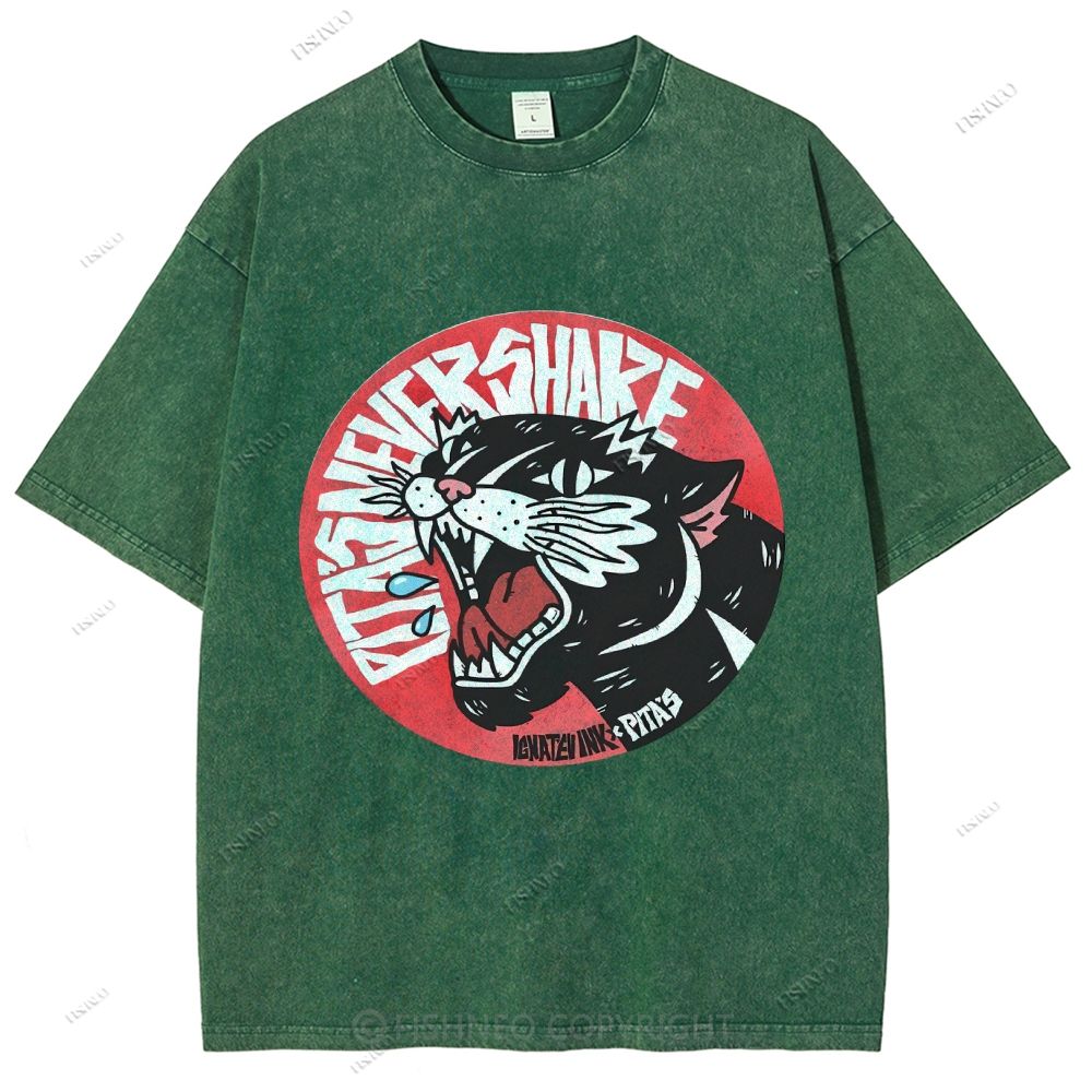Unisex Vintage Leopard Printed Washed Tee