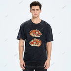 Unisex Vintage Tiger Printed Washed Tee