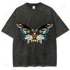 Unisex Vintage Animals Kite Printed Washed Tee
