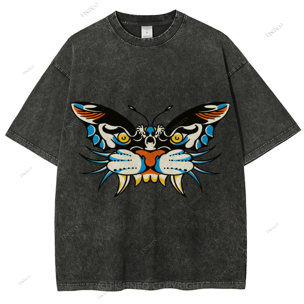 Unisex Vintage Animals Kite Printed Washed Tee