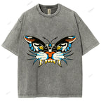 Unisex Vintage Animals Kite Printed Washed Tee