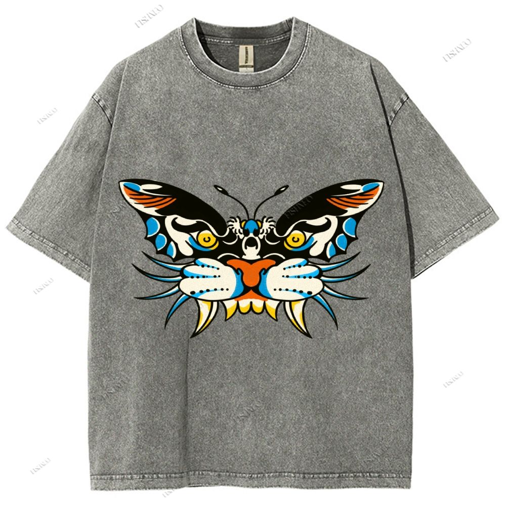 Unisex Vintage Animals Kite Printed Washed Tee