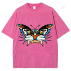 Unisex Vintage Animals Kite Printed Washed Tee
