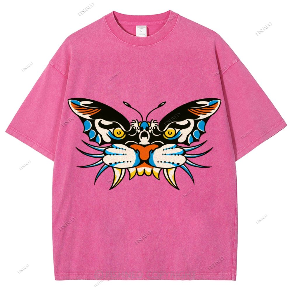 Unisex Vintage Animals Kite Printed Washed Tee