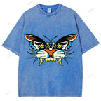 Unisex Vintage Animals Kite Printed Washed Tee