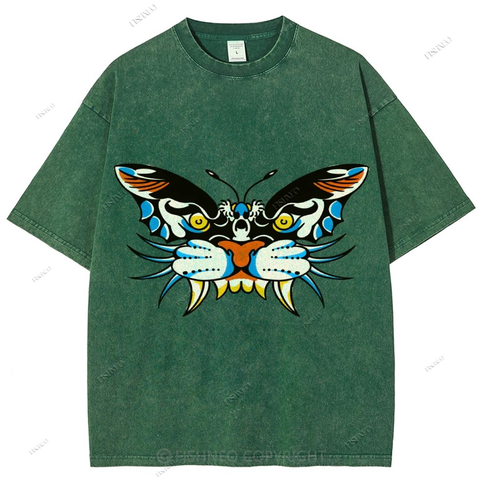 Unisex Vintage Animals Kite Printed Washed Tee