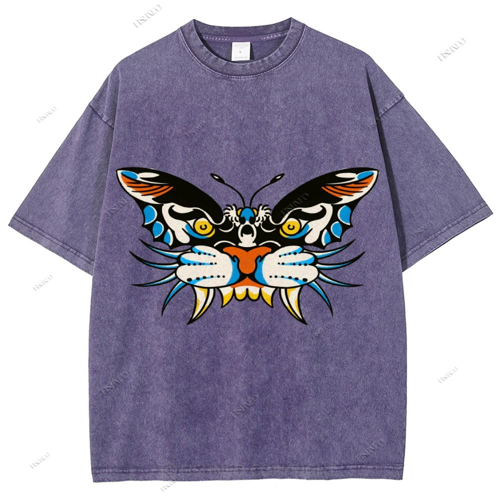 Unisex Vintage Animals Kite Printed Washed Tee