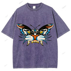 Unisex Vintage Animals Kite Printed Washed Tee
