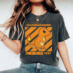 Unisex Cartoon Baby Dragon Printed Washed Tee
