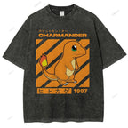 Unisex Cartoon Baby Dragon Printed Washed Tee